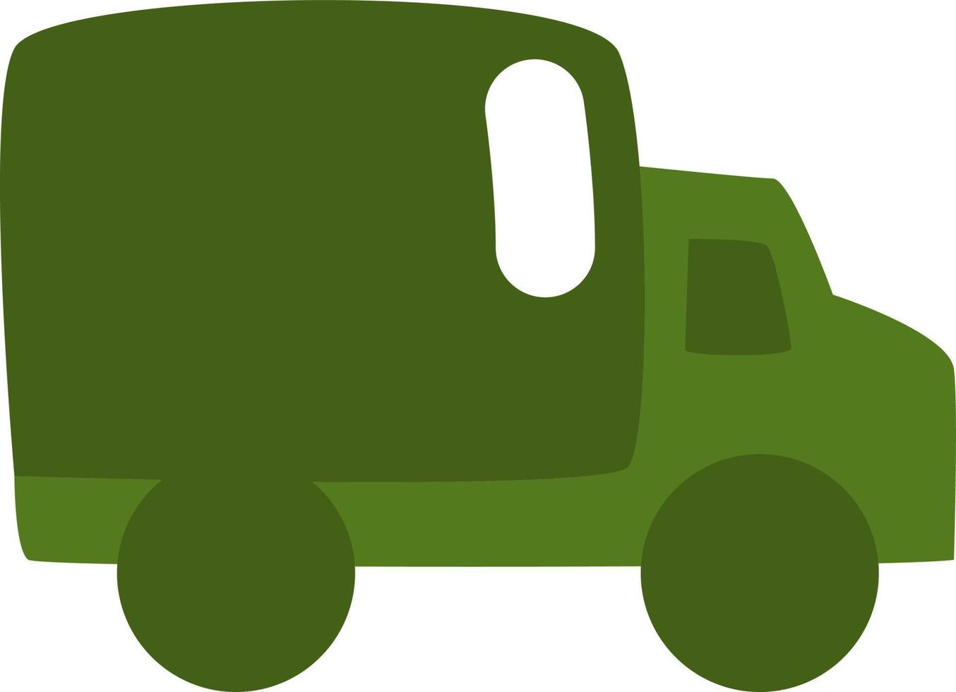 leger groen vrachtwagen, illustratie, vector Aan een wit achtergrond.