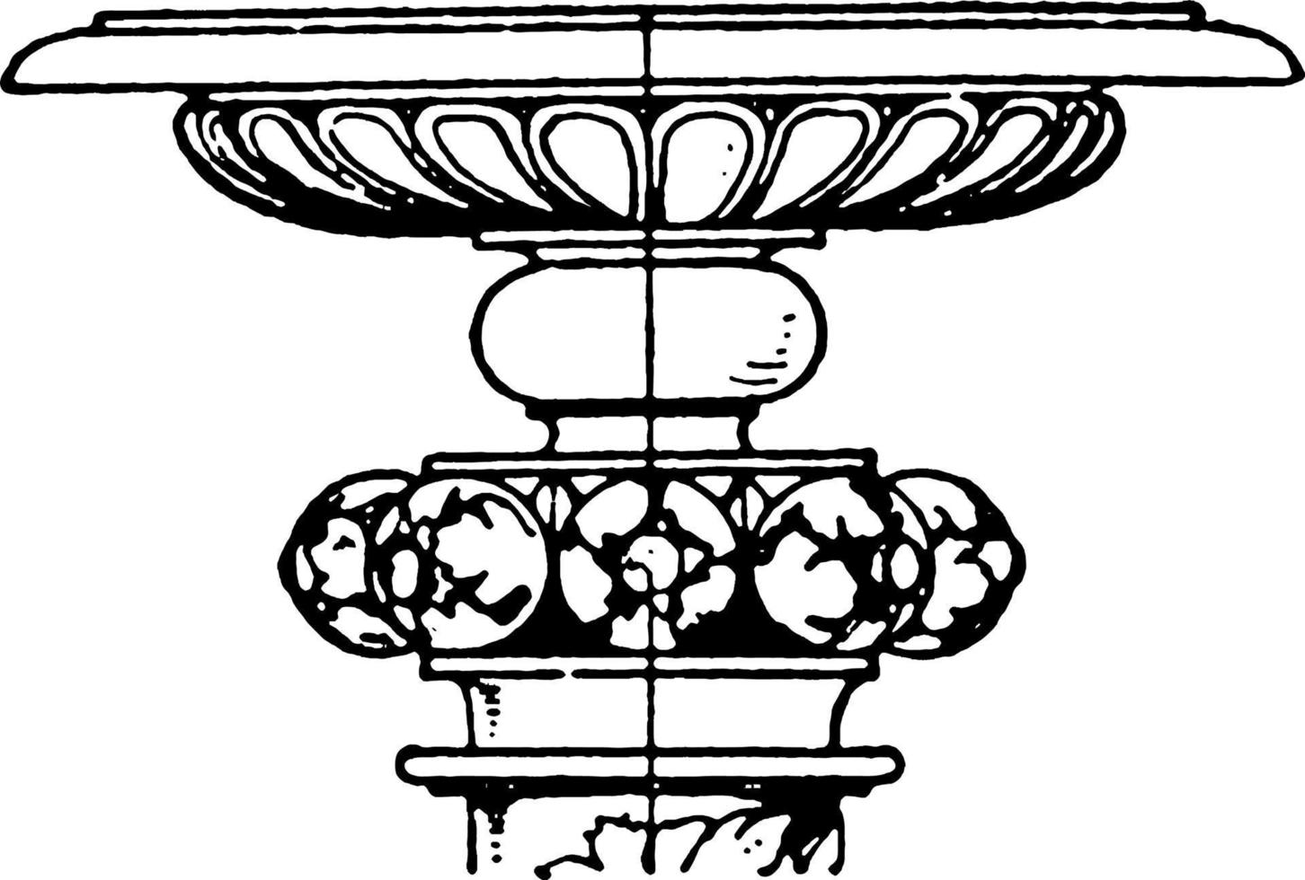 Renaissance kandelaar hoofdstad, wijnoogst illustratie. vector