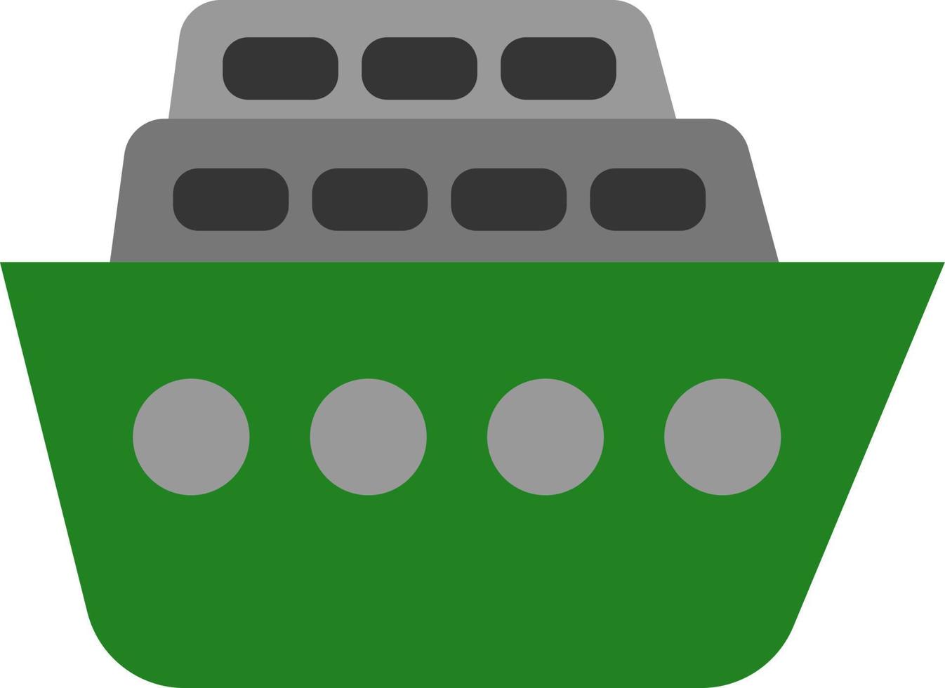 groen vervoer schip, illustratie, vector Aan een wit achtergrond.