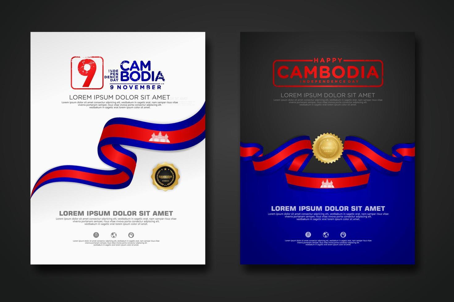 reeks poster ontwerp Cambodja onafhankelijkheid dag achtergrond sjabloon vector