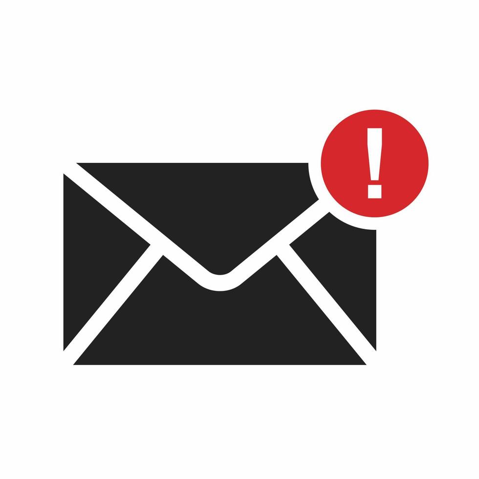 e-mail fout vlak stijl vector icoon
