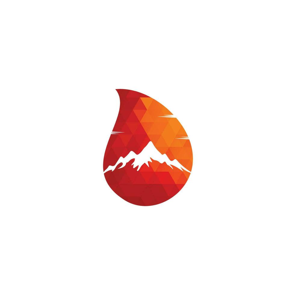 berg laten vallen vorm concept logo sjabloon vector illustrator.