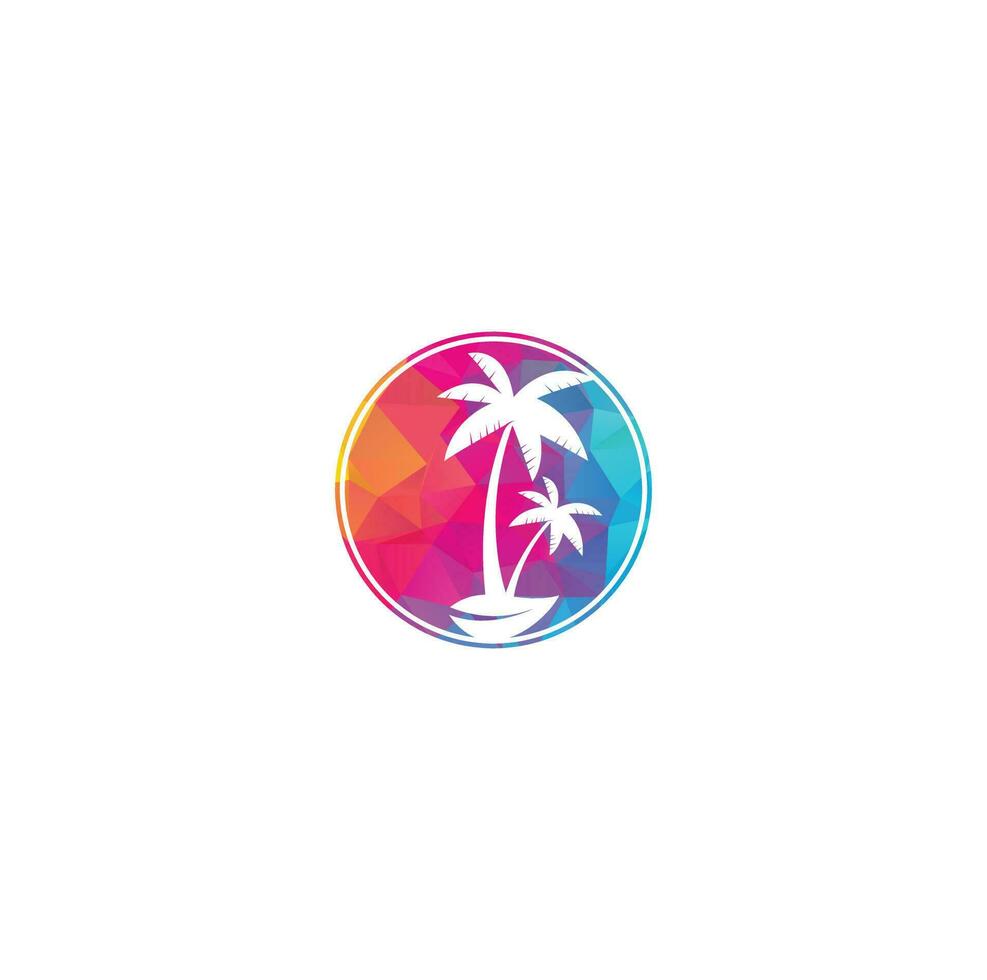 tropisch strand en palm boom logo ontwerp. creatief gemakkelijk palm boom vector logo ontwerp. strand logo. strand palm boom logo