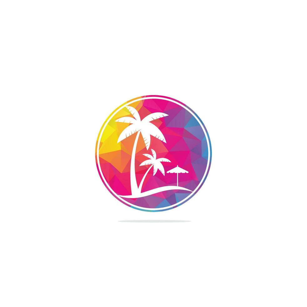 strand logo ontwerp sjabloon. zomer logo ontwerpen. tropisch strand en palm boom logo ontwerp. vector