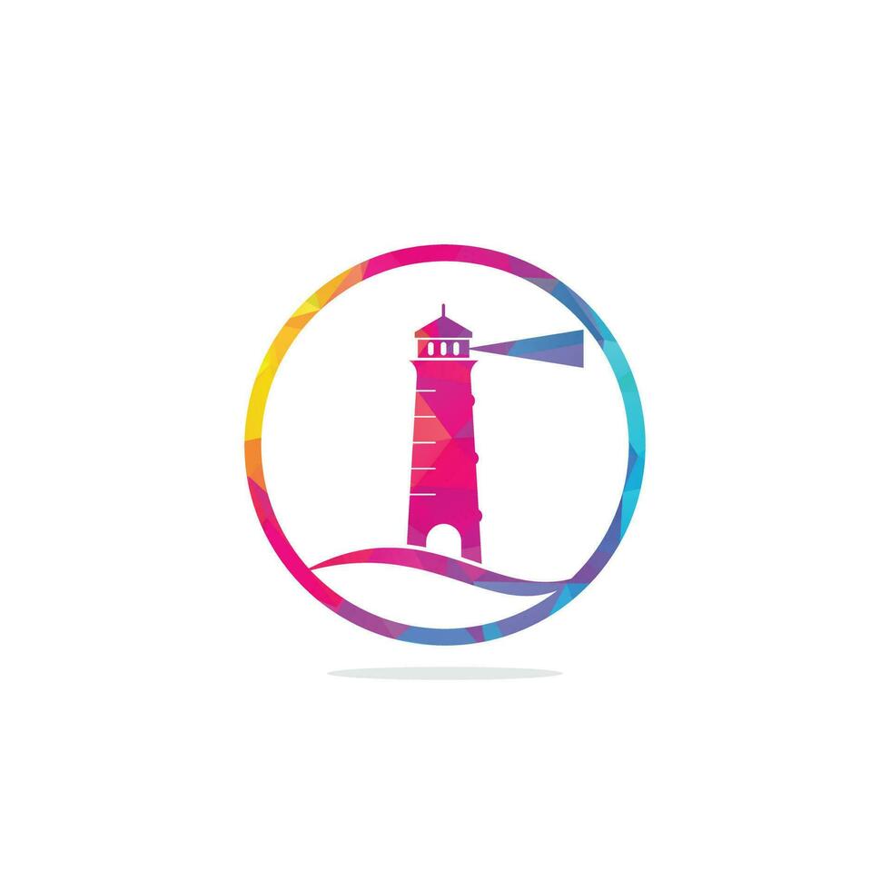 vuurtoren vector logo ontwerp. golven vuurtoren icoon logo ontwerp vector sjabloon illustratie.