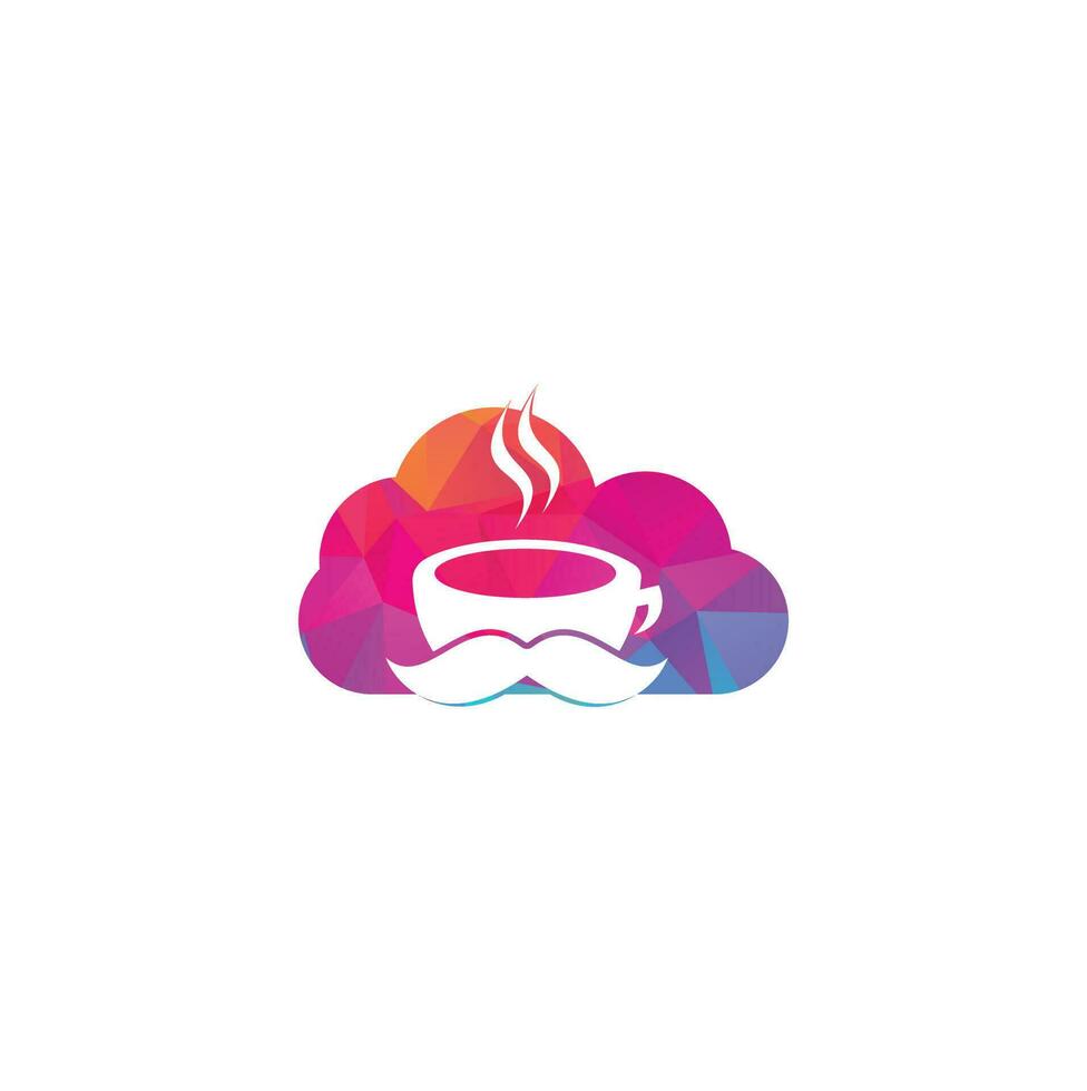 koffie winkel wolk vorm concept logo vector illustratie. koffie winkel logo embleem vector. Dhr koffie winkel logo. koffie cafe logo