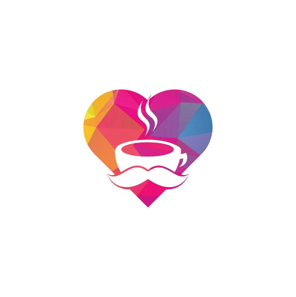 koffie winkel hart vorm concept logo vector illustratie. koffie winkel logo embleem vector. Dhr koffie winkel logo. koffie cafe logo