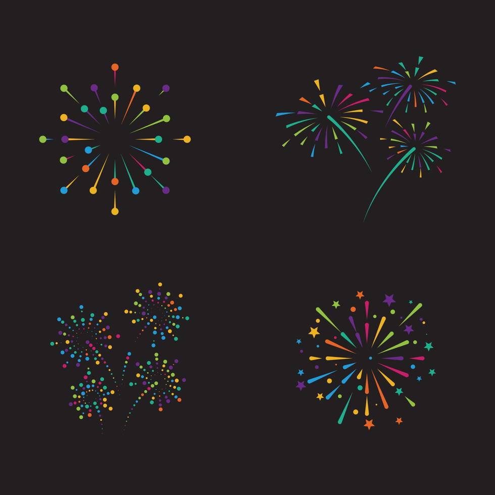 vuurwerk vectorillustratie pictogram vector