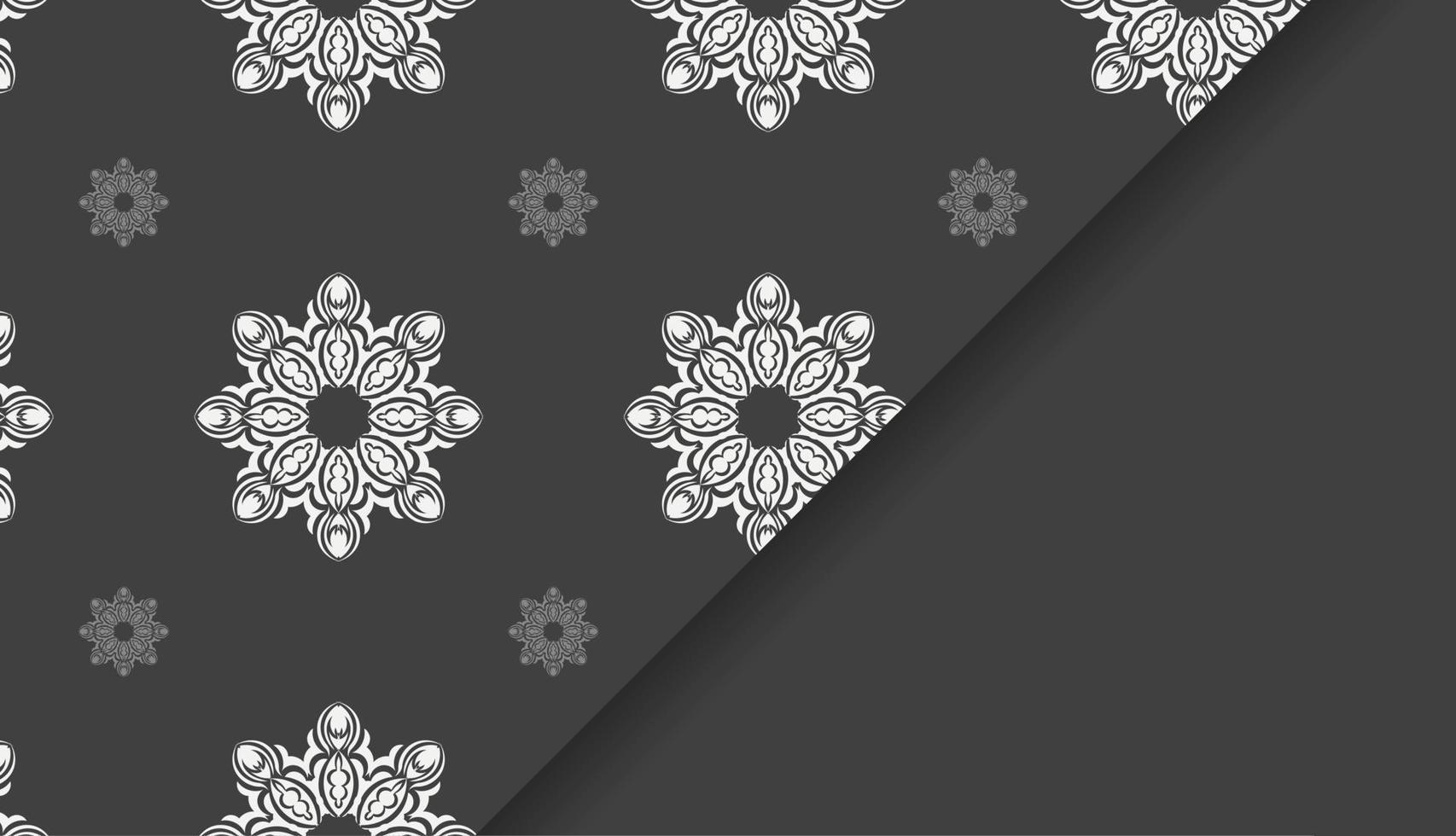 zwart banier met luxueus wit ornament voor ontwerp onder de tekst vector