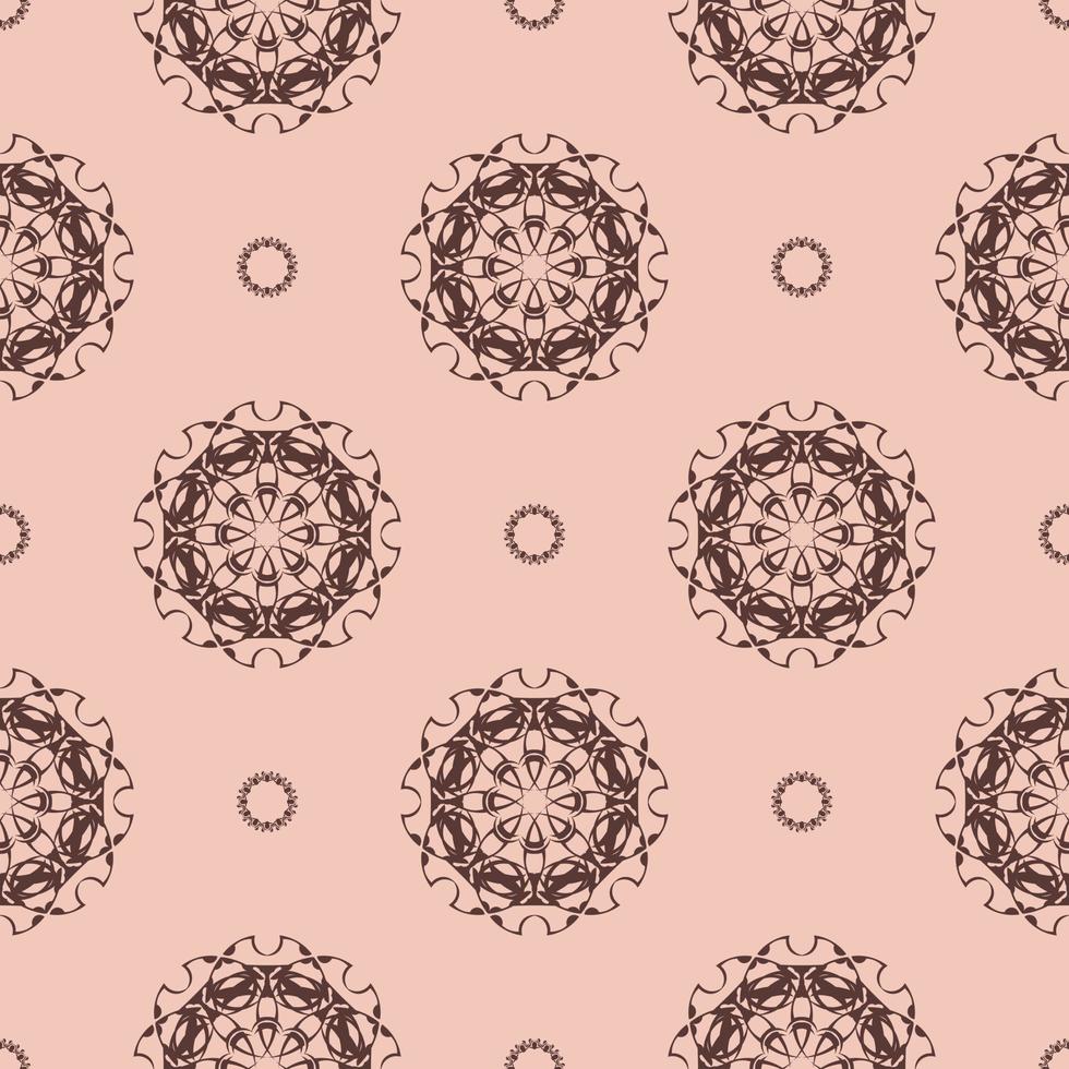 roze wijnoogst naadloos structuur met ornament. ontwerp element. decoratief achtergrond. voortreffelijk bloemen behang decor. traditioneel decor Aan een roze achtergrond. vector