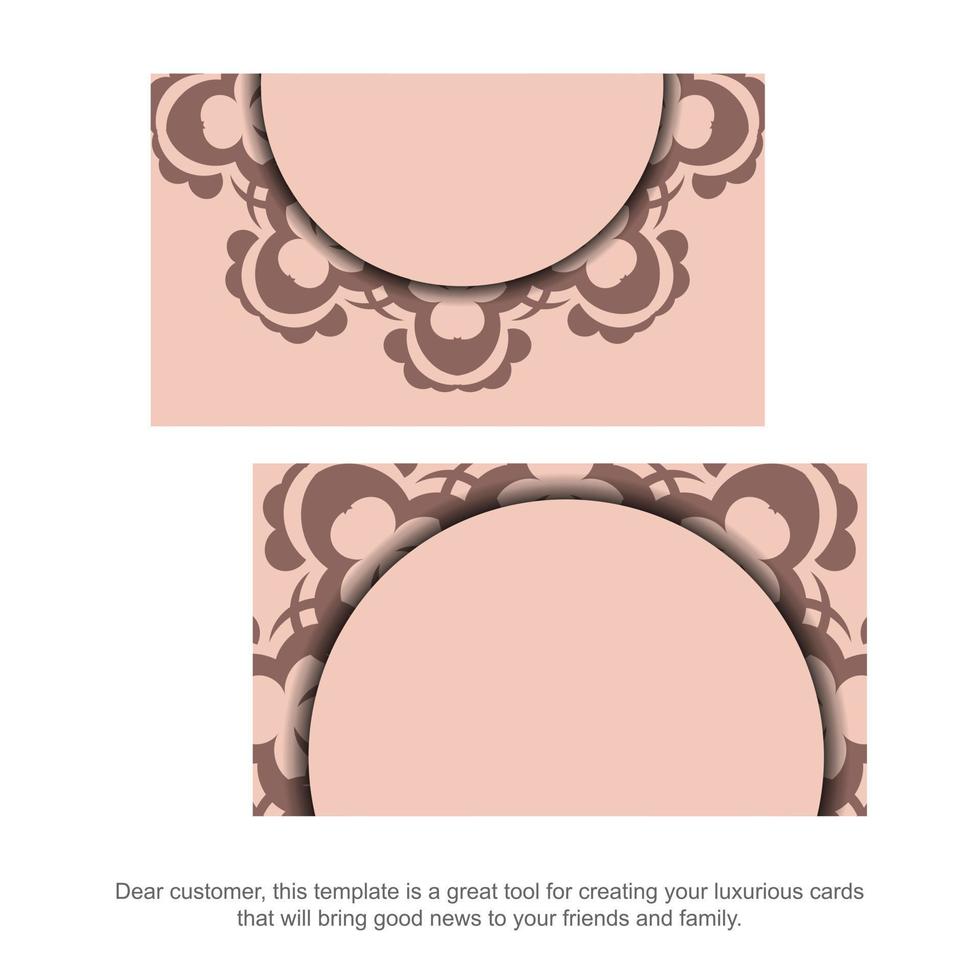 roze kleur folder met Grieks ornamenten voor uw ontwerp. vector