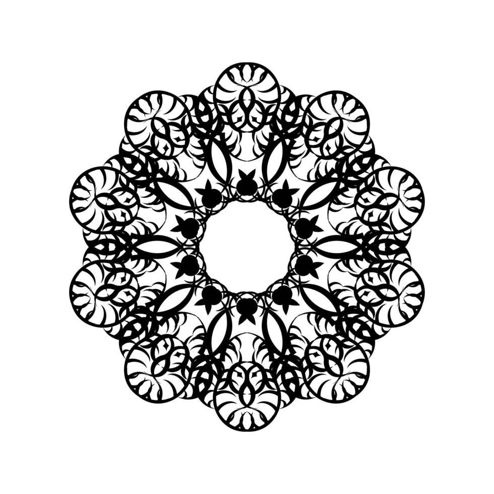 cirkelvormig patroon in de vorm van mandala voor henna, mehndi, tatoeage, decoratie. decoratief ornament in etnische oosterse stijl. vector