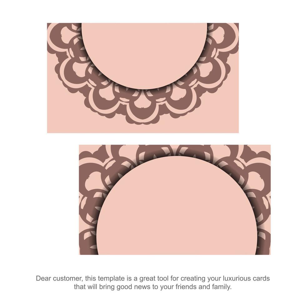 felicitatie- brochure in roze kleur met een wijnoogst patroon voor uw Gefeliciteerd. vector