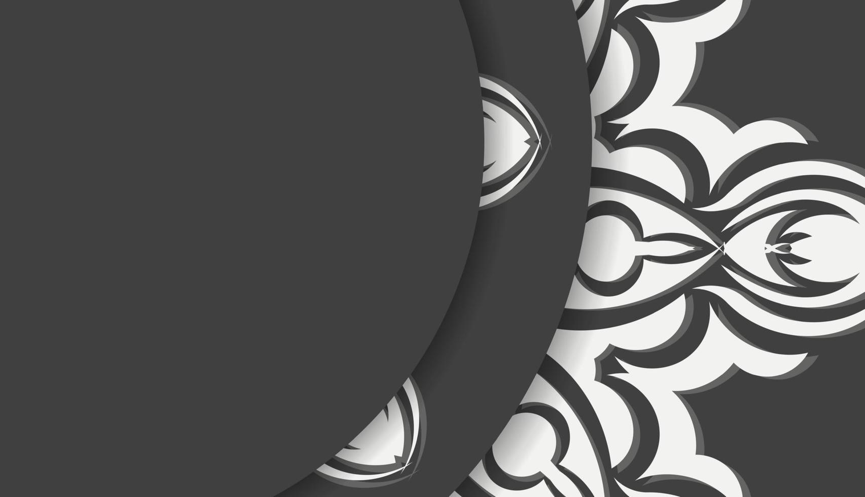 zwart banier met oud wit patroon en plaats voor tekst vector