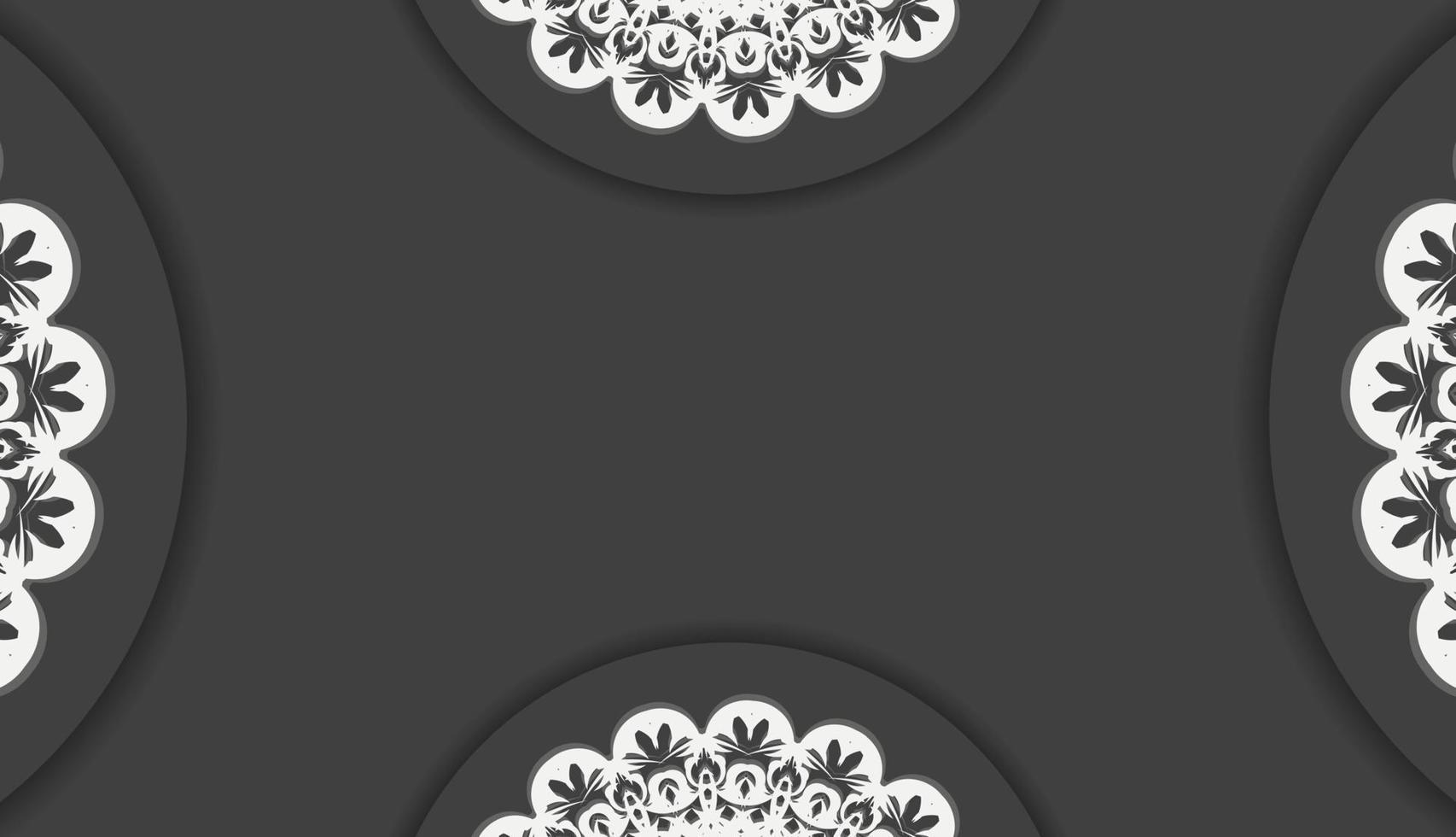 zwart banier met luxueus wit patroon voor ontwerp onder uw logo of tekst vector