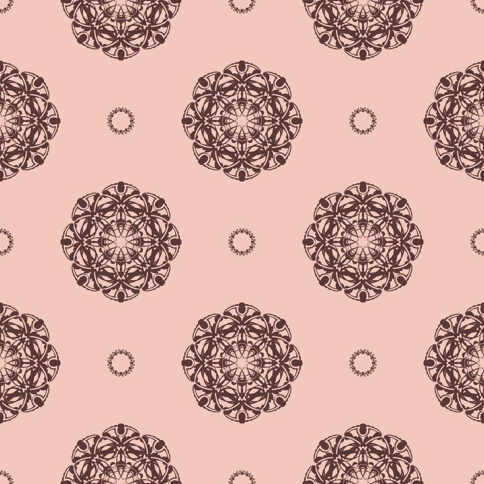 roze wijnoogst naadloos structuur met ornament. ontwerp element. decoratief achtergrond. voortreffelijk bloemen behang decor. traditioneel decor Aan een roze achtergrond. vector