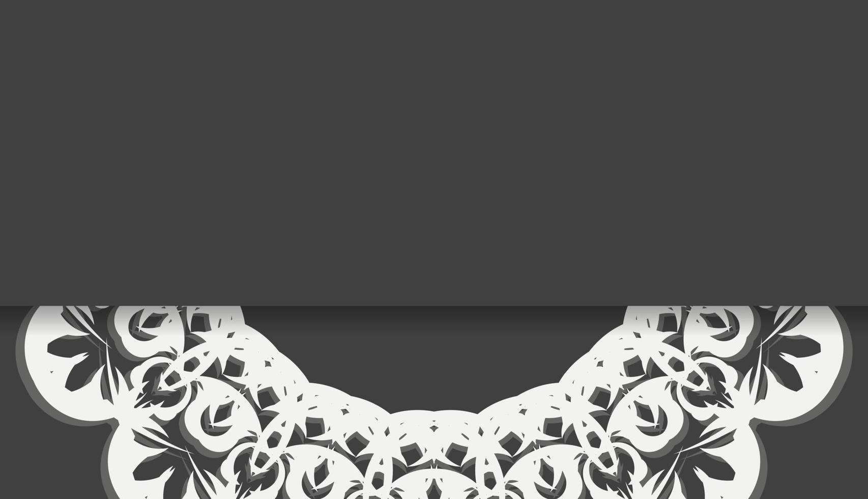 zwart banier met Indisch wit patroon en plaats voor uw logo of tekst vector