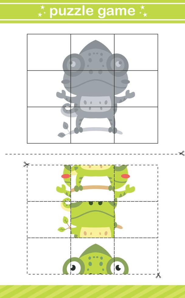 puzzel spel van dier decoupeerzaag spel voor kinderen vector