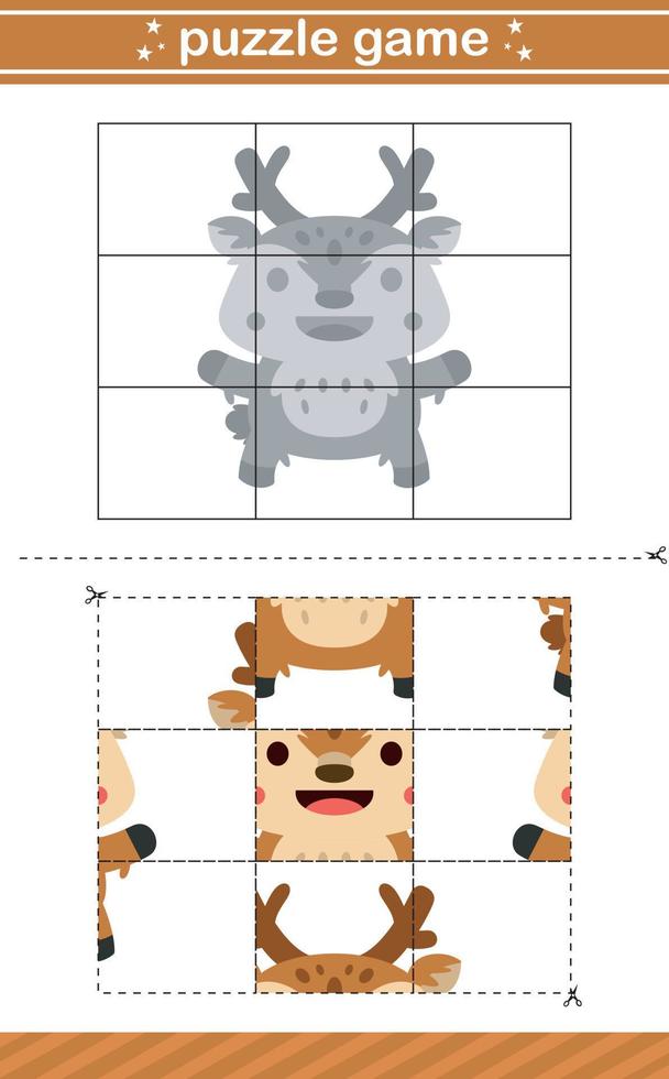 puzzel spel van dier decoupeerzaag spel voor kinderen vector