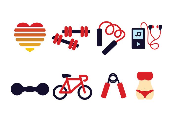 Fitness pictogram pack vector
