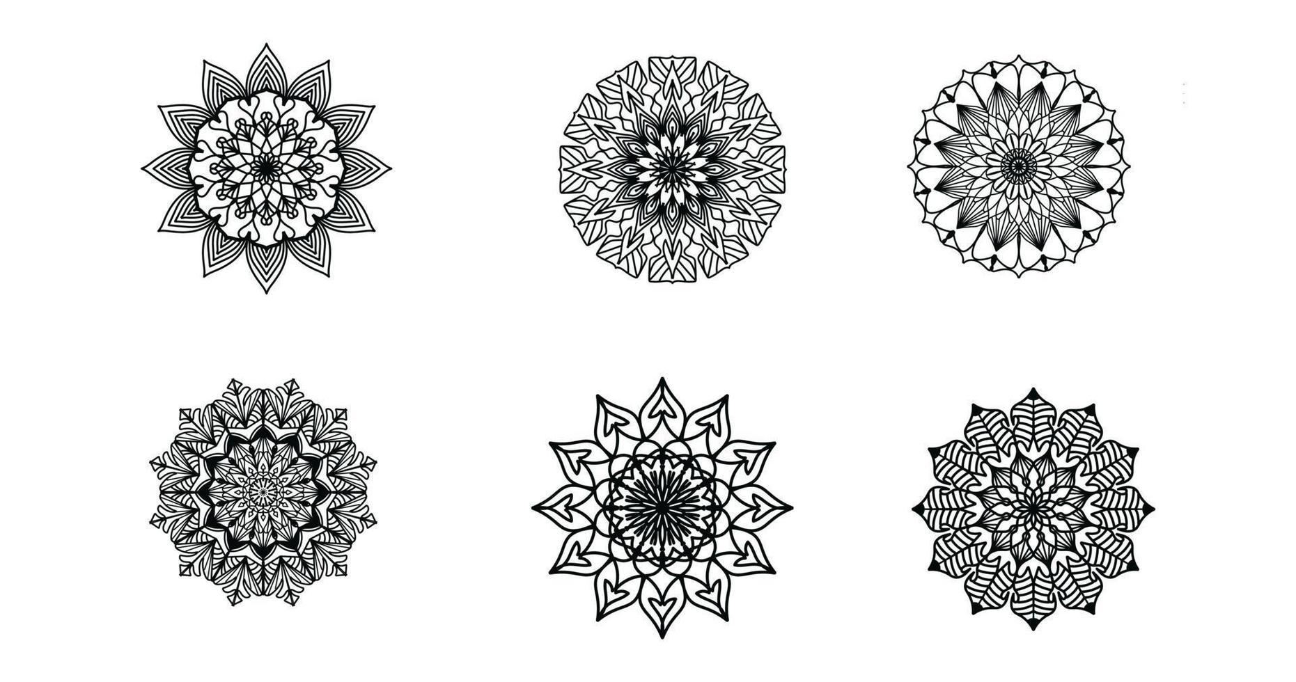 reeks mandala, zwart mandala, luxe sier- mandala ontwerp achtergrond, mandala ontwerp, mandala, patroon kleur boek kunst behang ontwerp, tegel patroon, zwart en wit mandala, islam, Arabisch, Indisch vector