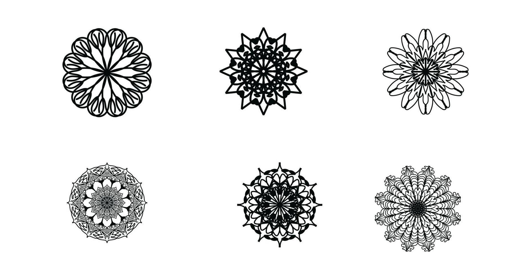 reeks mandala, zwart mandala, luxe sier- mandala ontwerp achtergrond, mandala ontwerp, mandala, patroon kleur boek kunst behang ontwerp, tegel patroon, zwart en wit mandala, islam, Arabisch, Indisch vector