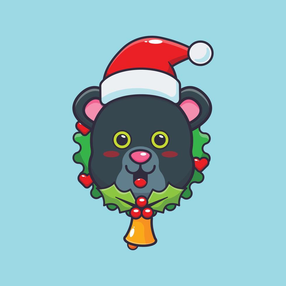 schattig panter in Kerstmis dag. schattig Kerstmis tekenfilm illustratie. vector