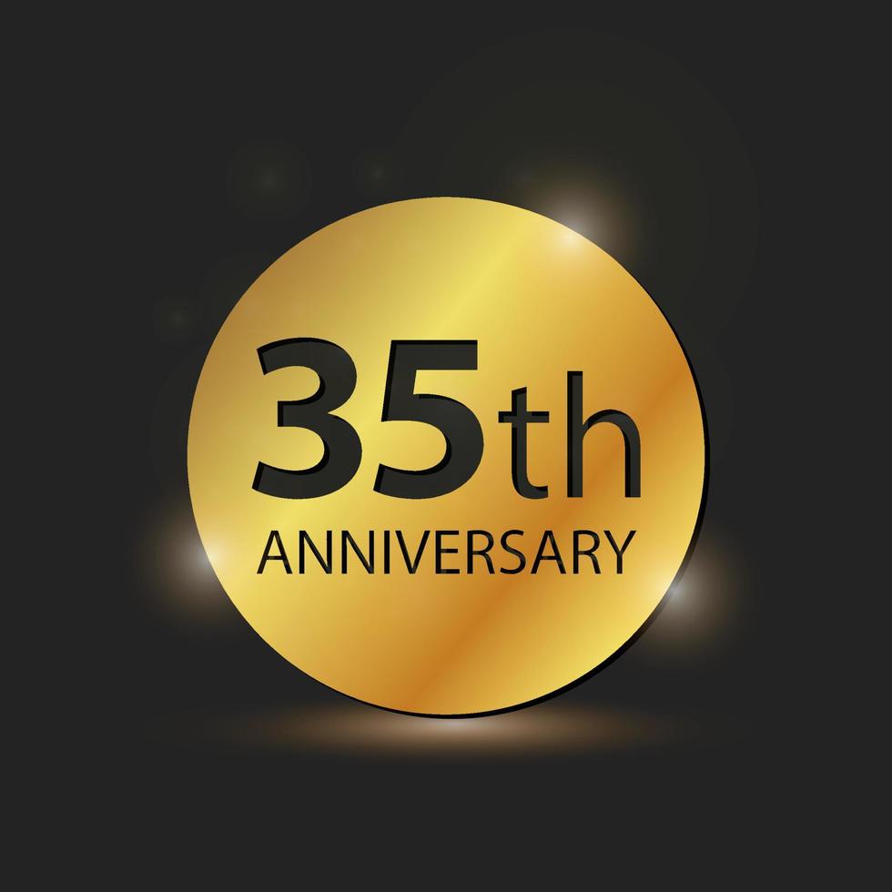 goud cirkel bord elegant logo 35e jaar verjaardag viering vector