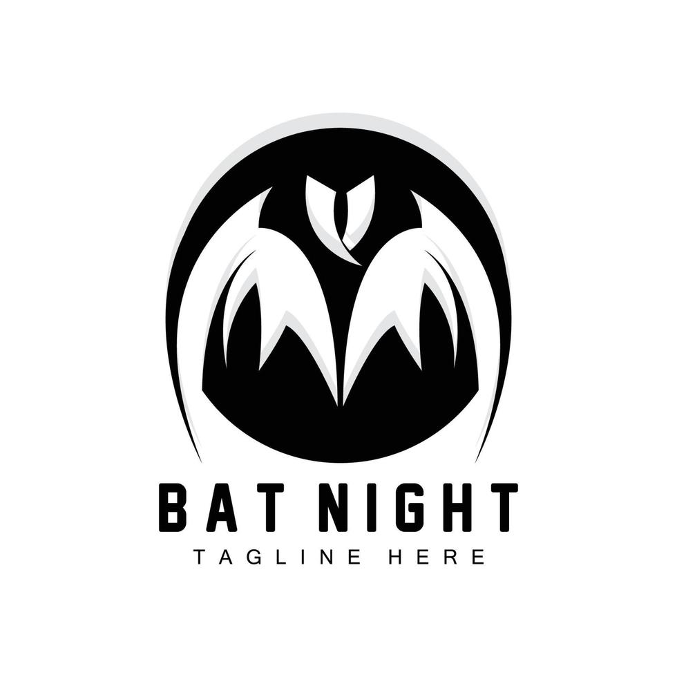 knuppel logo, nacht vliegend dier icoon, bedrijf vector, halloween sjabloon vector