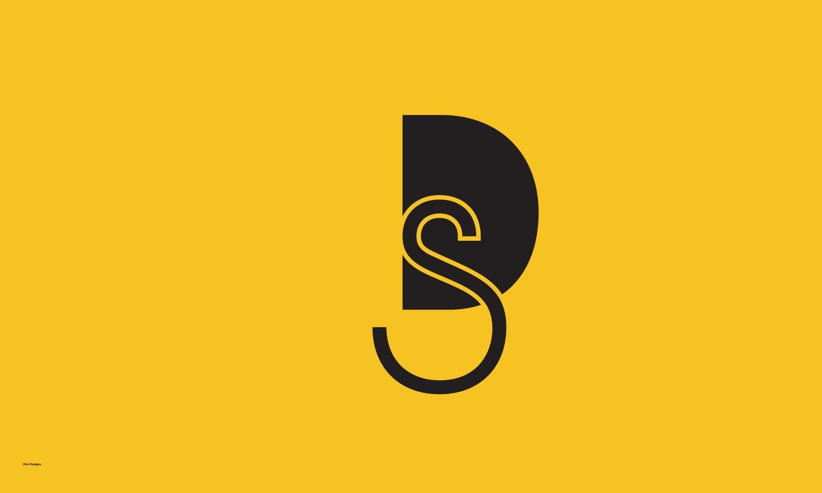 alfabet letters initialen monogram logo ds, sd, d en s vector