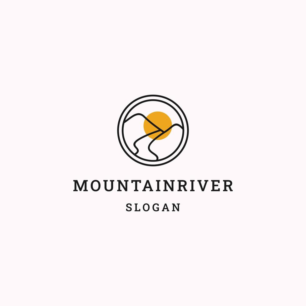 berg rivier- logo icoon ontwerp sjabloon vector illustratie