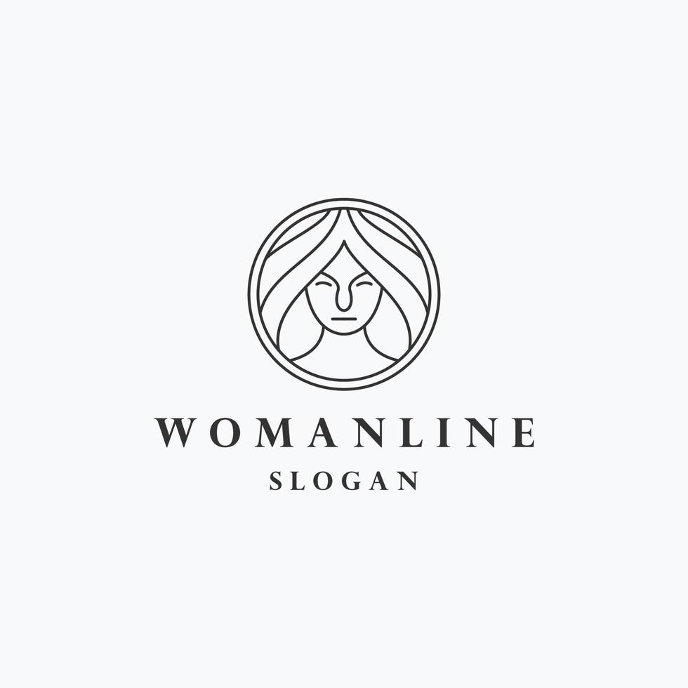 vrouw logo pictogram platte ontwerpsjabloon vector