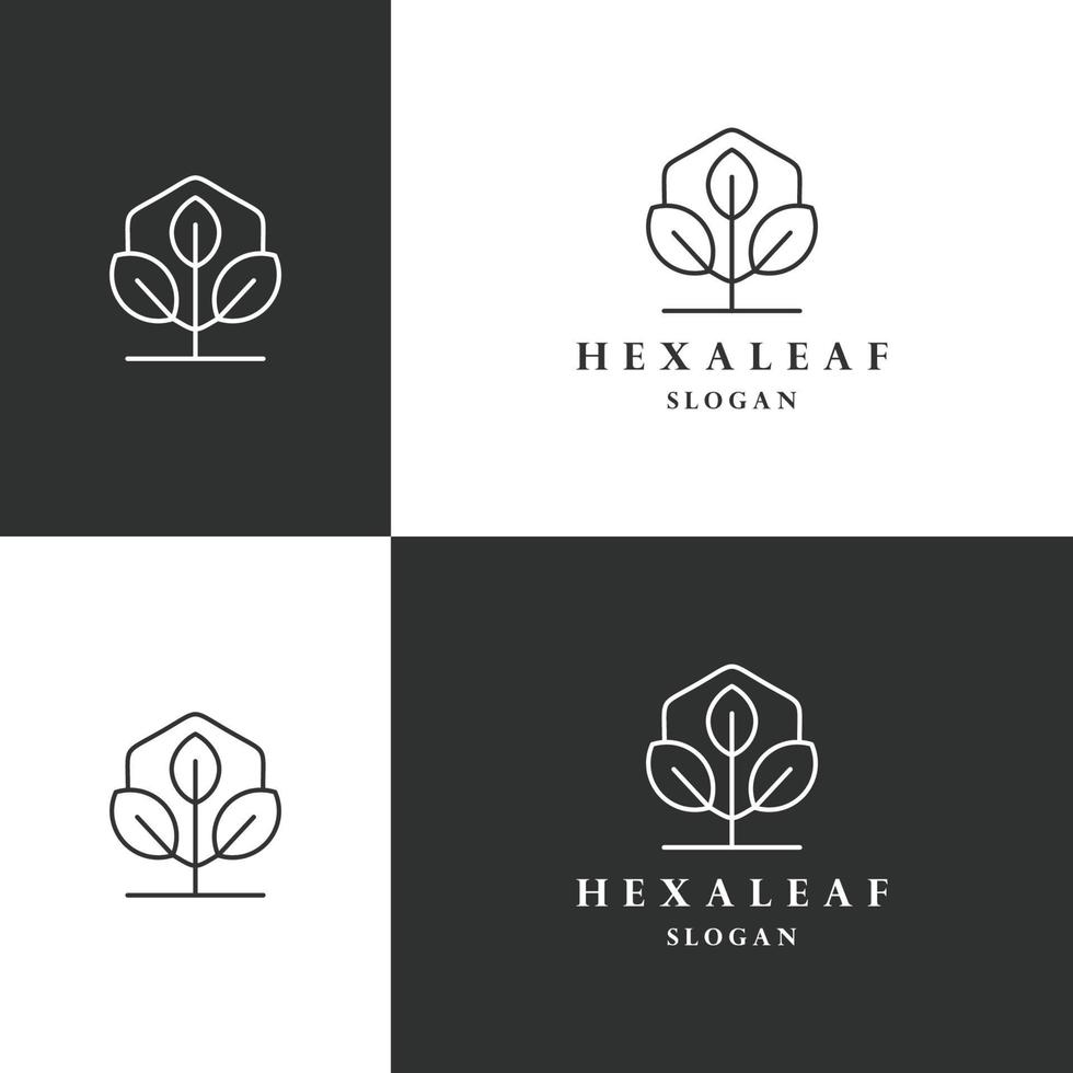 hexa blad logo icoon vlak ontwerp sjabloon vector