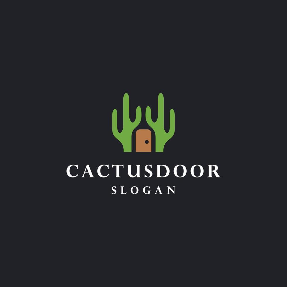 cactus deur logo icoon ontwerp sjabloon vector illustratie
