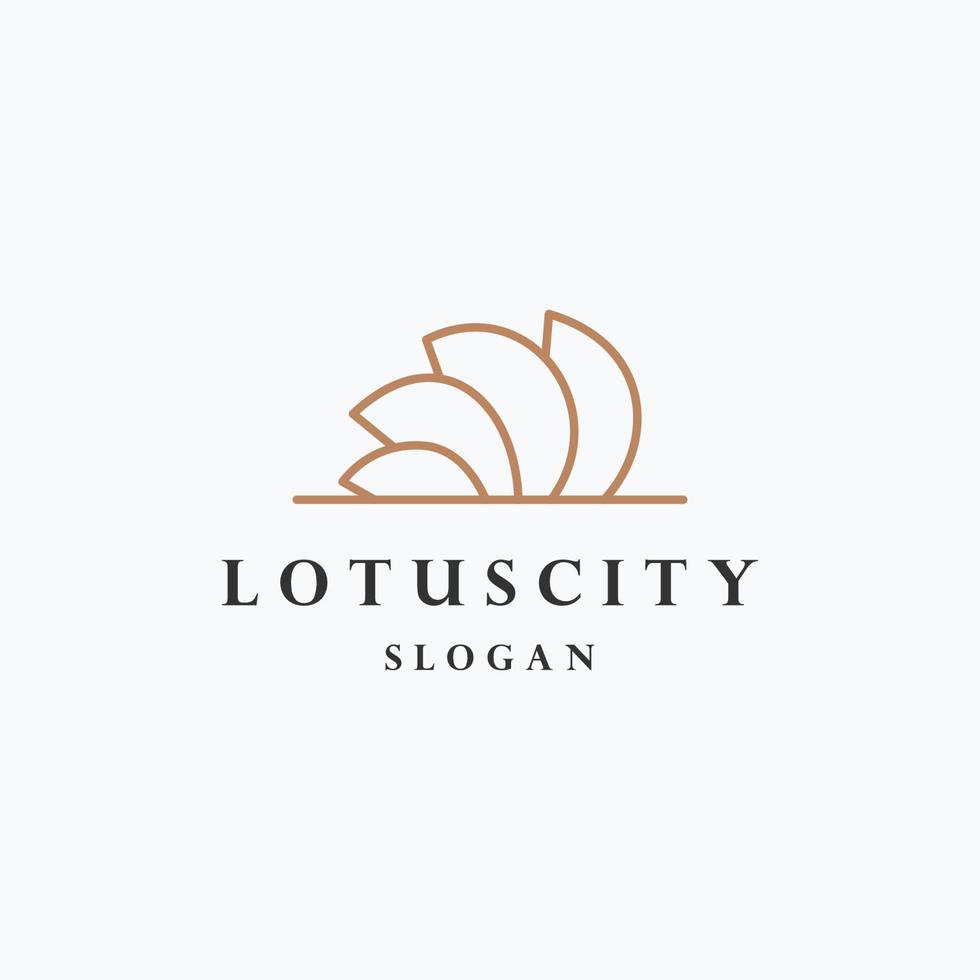 lotus stad logo icoon ontwerp sjabloon vector illustratie