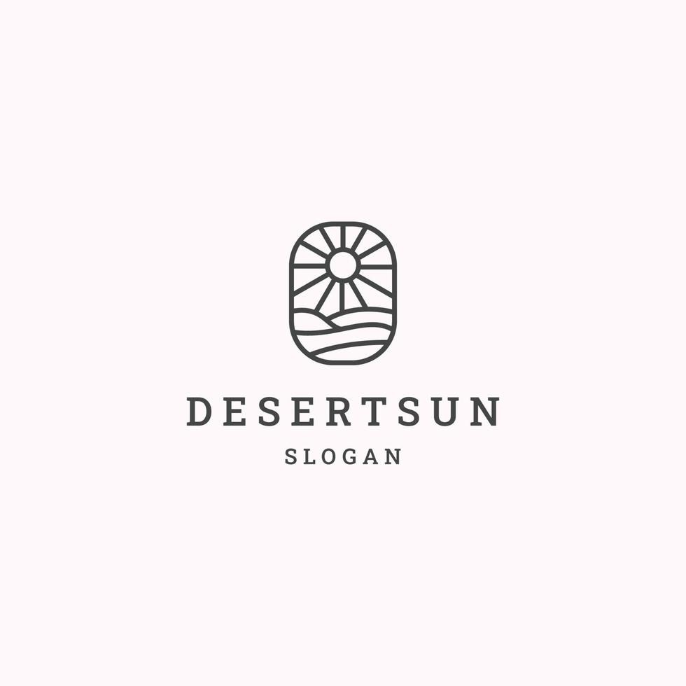 woestijn zon logo icoon vlak ontwerp sjabloon vector