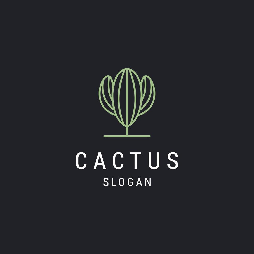 cactus logo pictogram platte ontwerpsjabloon vector