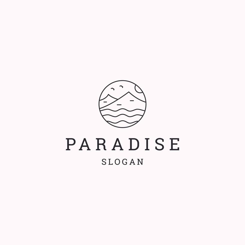 paradijs logo icoon vlak ontwerp sjabloon vector