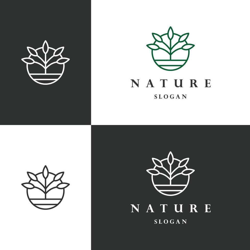 natuur logo icoon vlak ontwerp sjabloon vector