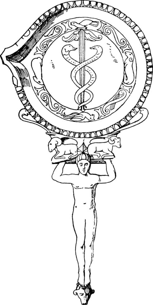 antiek pater, wijnoogst illustratie. vector