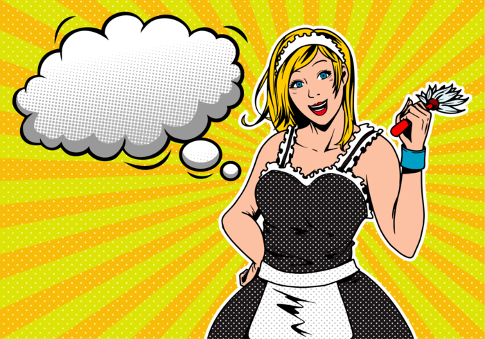 Franse Maid Pop Art Style vector