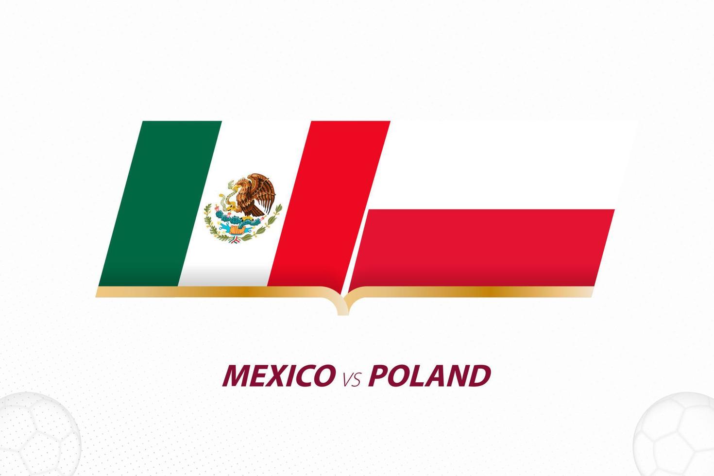 Mexico vs Polen in Amerikaans voetbal wedstrijd, groep a. versus icoon Aan Amerikaans voetbal achtergrond. vector