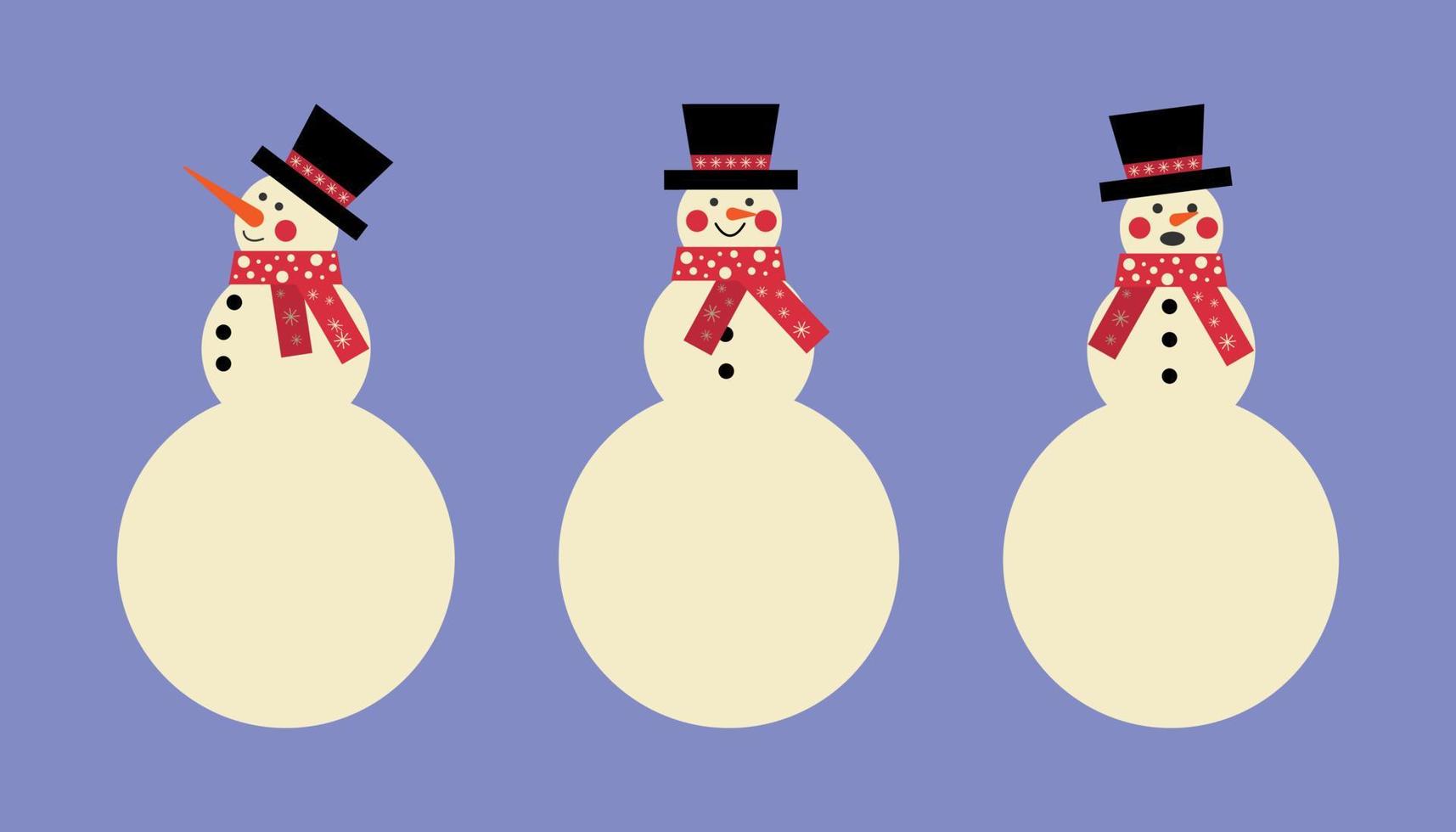 drie sneeuwpoppen reeks vector