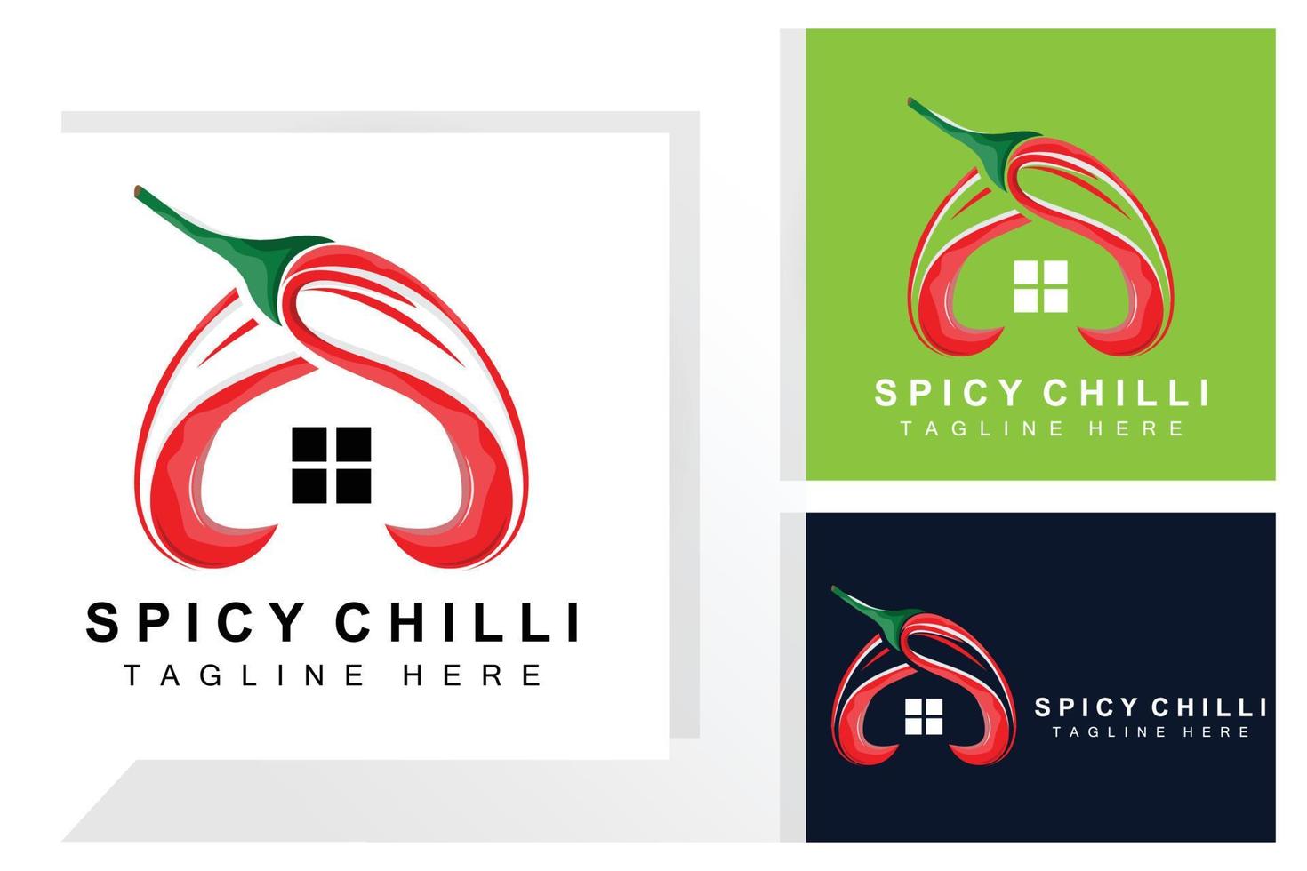 pittig Chili logo ontwerp, rood groente illustratie, keuken ingrediënten, heet Chili vector merk producten