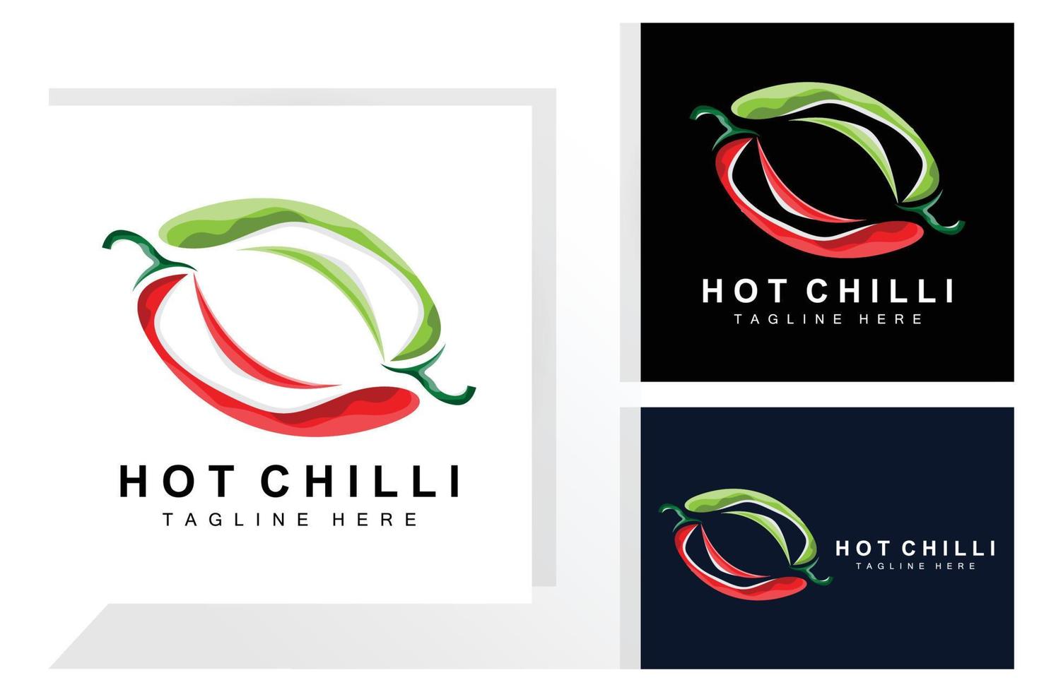 pittig Chili logo ontwerp, rood groente illustratie, keuken ingrediënten, heet Chili vector merk producten