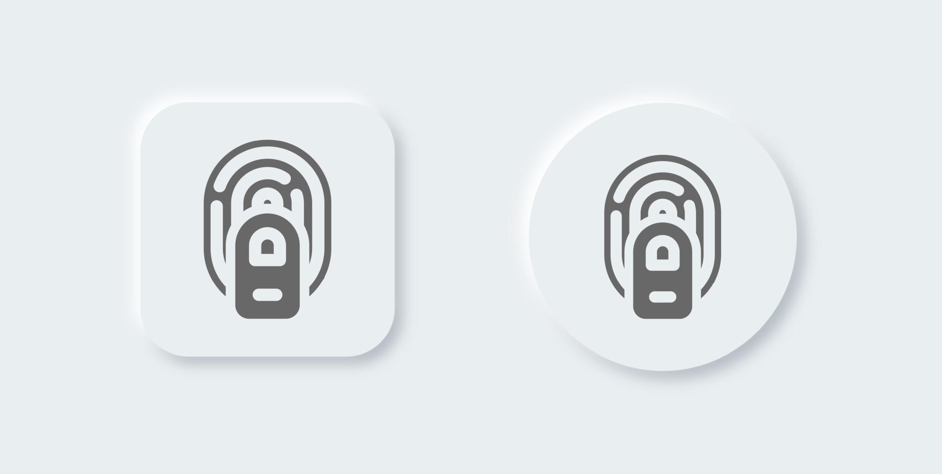 vingerafdruk solide icoon in neomorf ontwerp stijl. biometrisch tekens vector illustratie.