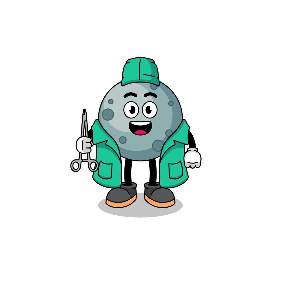 illustratie van asteroïde mascotte net zo een chirurg vector