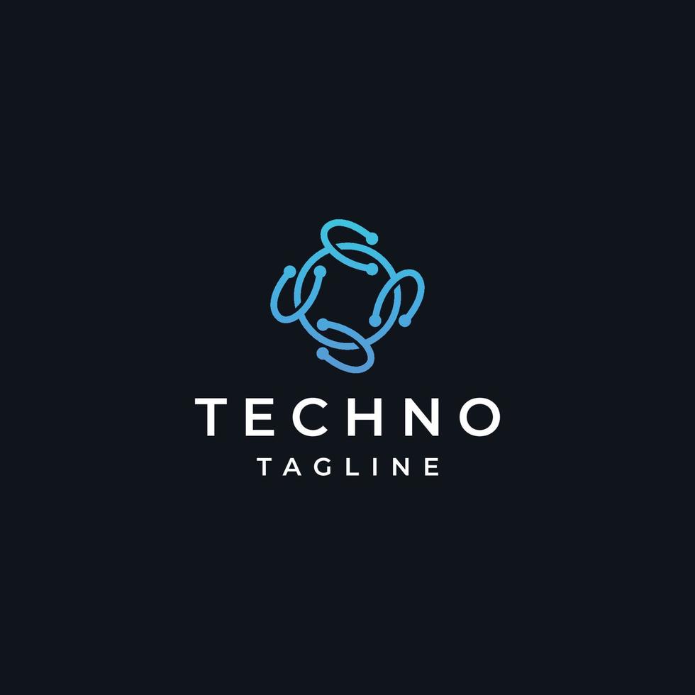 abstract technologie logo icoon ontwerp sjabloon vlak vector