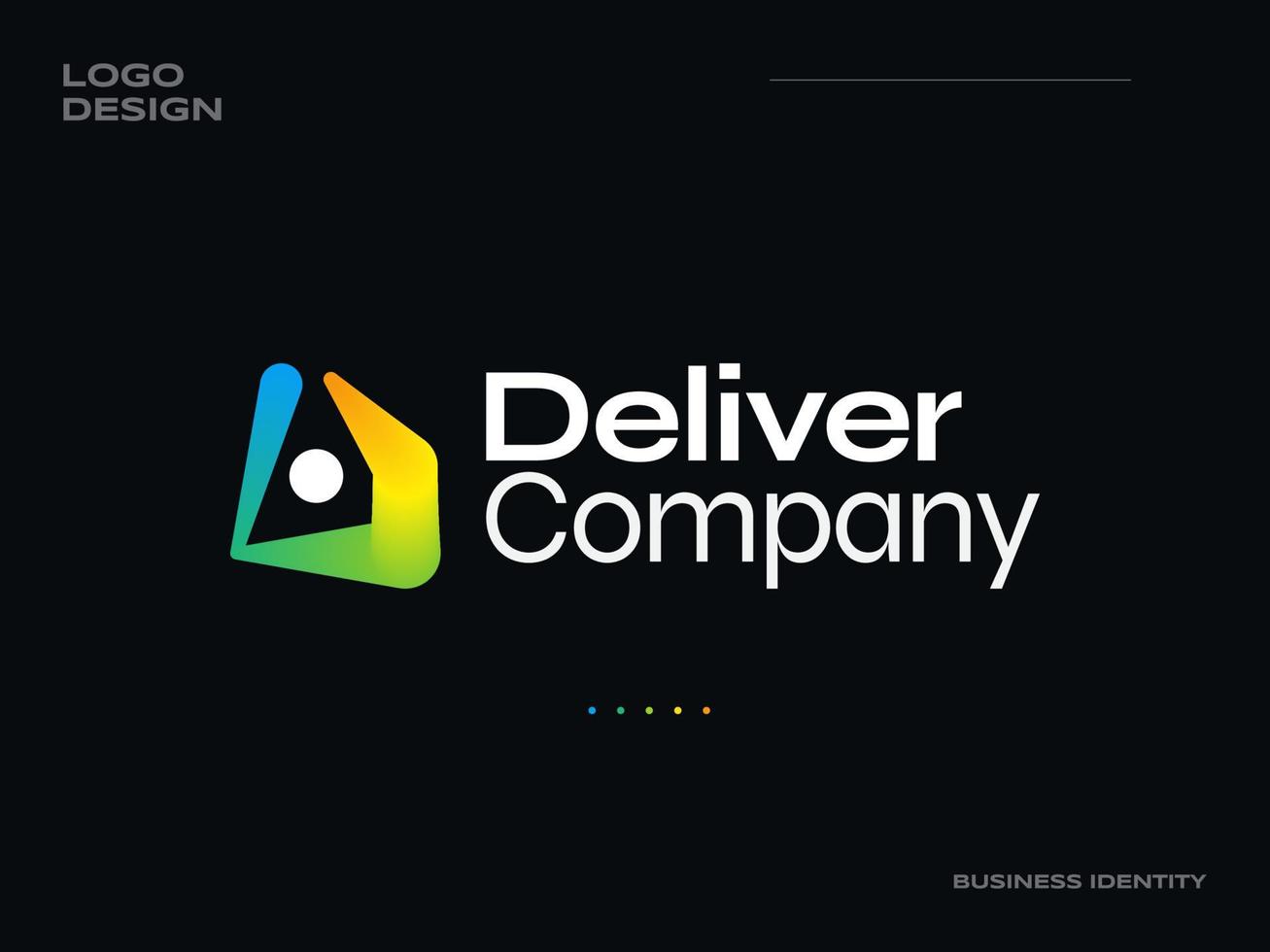 creatief brief d logo ontwerp met kleurrijk mengsel stijl. geschikt voor bedrijf en technologie logos vector