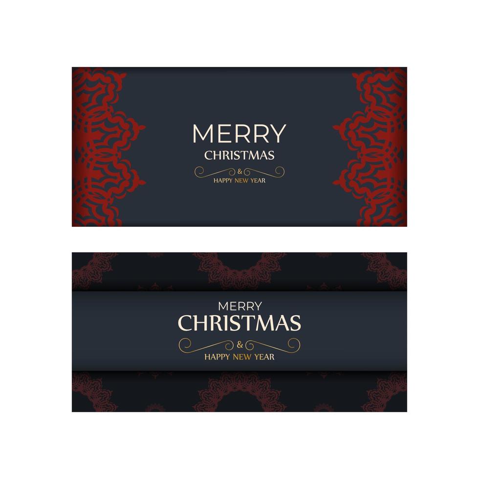 vrolijk Kerstmis sjabloon voor afdrukbare ontwerp groet kaart in grijs kleur met rood ornament. Koken poster gelukkig nieuw jaar en winter patronen. vector